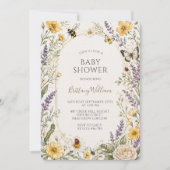Bugs Vlinders en Wilde Bloem Baby Shower Kaart (Voorkant)