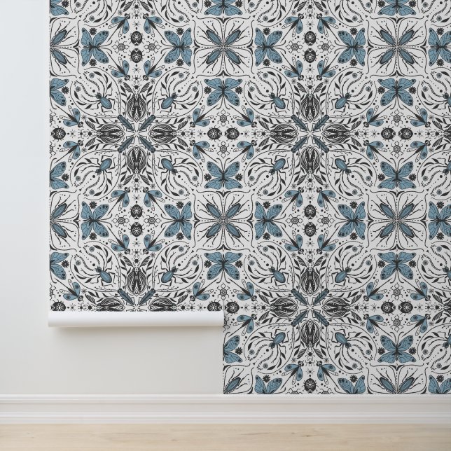 Bugs, zwart en blauw behang (Applicatie)