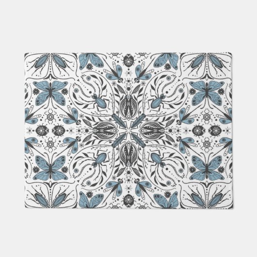 Bugs, zwart en blauw deurmat (Voorkant)