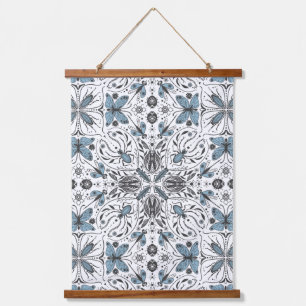Bugs, zwart en blauw hangend wandkleed
