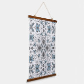 Bugs, zwart en blauw hangend wandkleed (Gebogen)