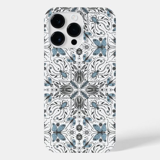 Bugs, zwart en blauw iPhone hoesje (Achterkant)