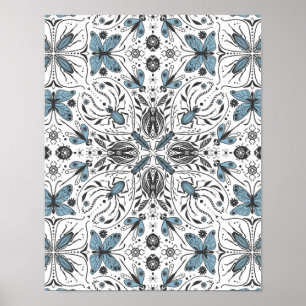 Bugs, zwart en blauw poster