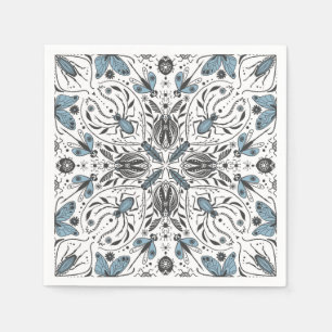 Bugs, zwart en blauw servet