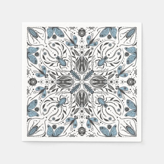 Bugs, zwart en blauw servet (Voorkant)