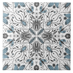 Bugs, zwart en blauw tegeltje