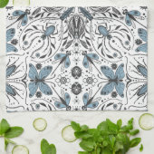 Bugs, zwart en blauw theedoek (Gevouwen)