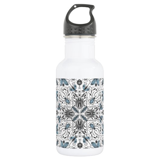 Bugs, zwart en blauw waterfles  (Voorkant)