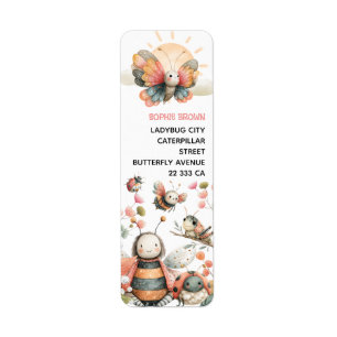 BUGTASTIC Insecten & Bugs Watercolor Retouradres Etiket