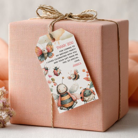 BUGTASTIC Insecten Cute Kinderverjaardag Bedankt Cadeaulabel