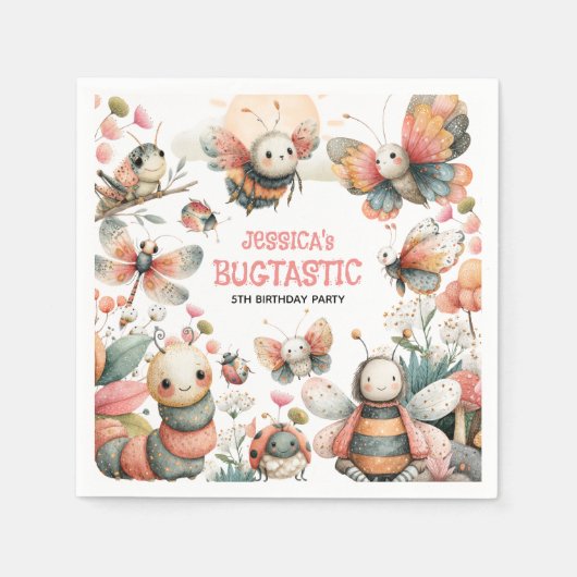 BUGTASTIC Insects Whimsical Kids' Birthday Party  Servet (Voorkant)