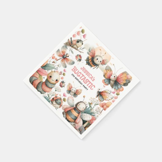 BUGTASTIC Insects Whimsical Kids' Birthday Party Servet (Hoek)