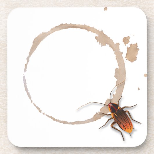 Bugzeez_Icky Sticky Roaches_koffieringvlek Bier Onderzetter (Voorkant)