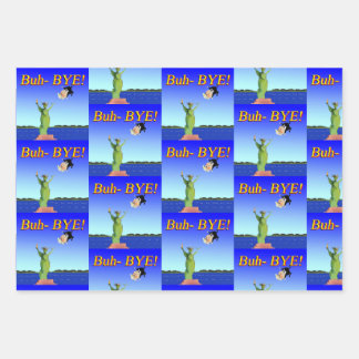 "Buh-BYE" Trump Politieke Cartoon 2021 Nieuwe jare Inpakpapier Vel