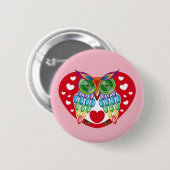 Búho colorido, amor ronde button 5,7 cm (Voorkant /achterkant)