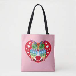 Búho colorido, amor tote bag
