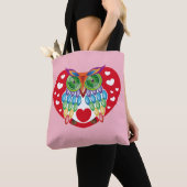Búho colorido, amor tote bag (Dichtbij)