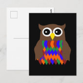 Búho de colores briefkaart (Voorkant / Achterkant)