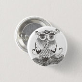buho - uil ronde button 3,2 cm (Voorkant /achterkant)