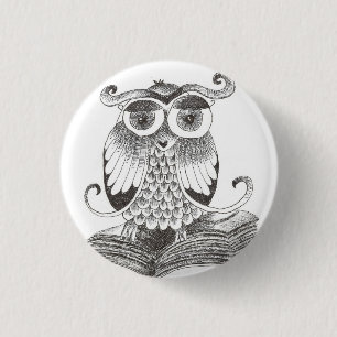 buho - uil ronde button 3,2 cm