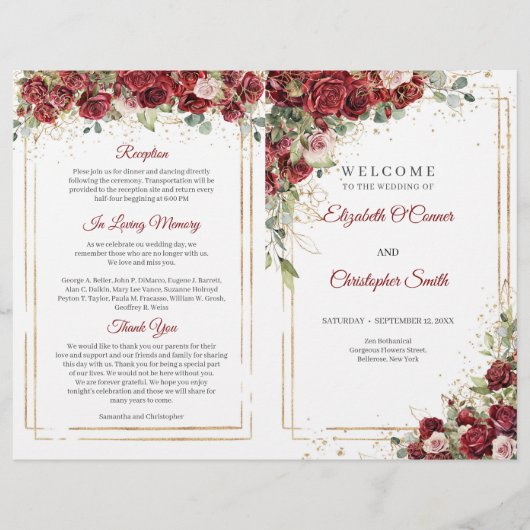 Buhu bordeaux en blozen rozen gevouwen programma (Voorkant)