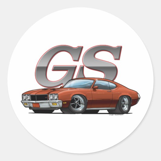 Buick GS_brown Ronde Sticker (Voorkant)