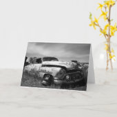 Buick in a Junkyard Greeting Card Kaart (Gele Bloem)