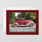 Buick Sports Coupe 1934 Briefkaart (Voorkant / Achterkant)