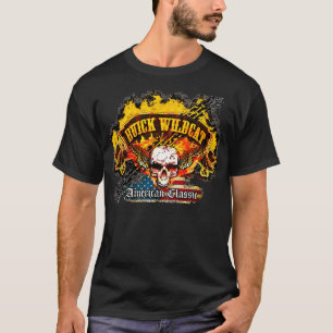 Buick Wildcat - Burnout Banner Skull -n-Flag T-shirt