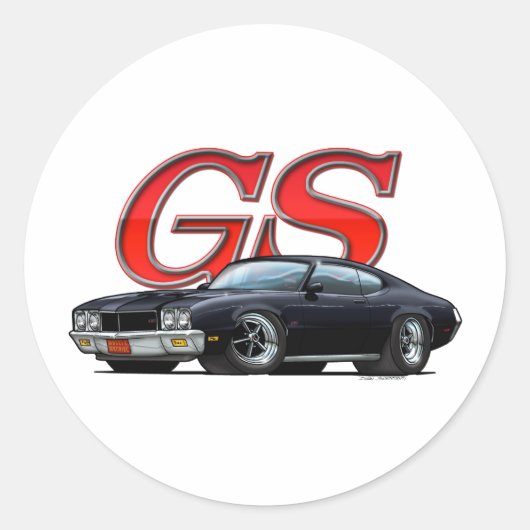 BuickGS_zwart Ronde Sticker (Voorkant)