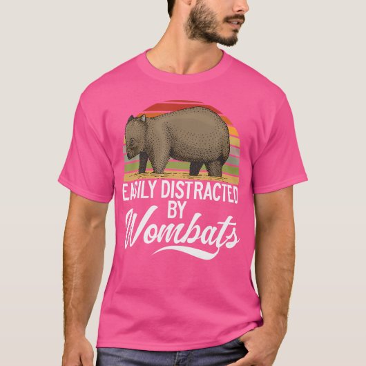 buideldier gemakkelijk afgeleid door wombats animo t-shirt (Voorkant)