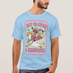 Buidelrat Wasbeer Dwaze Gans, Handgetekende Sarcas T-shirt