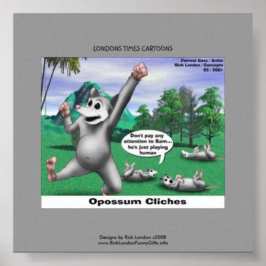 Buidelratten die grappig dood spelen canvasprint poster (Voorkant)