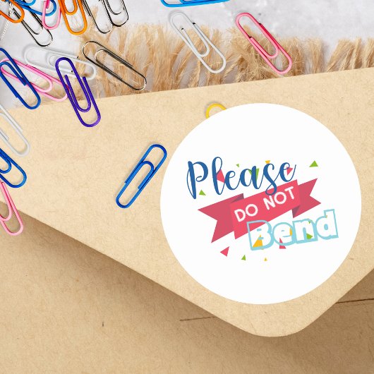 Buig alstublieft geen ronde Sticker