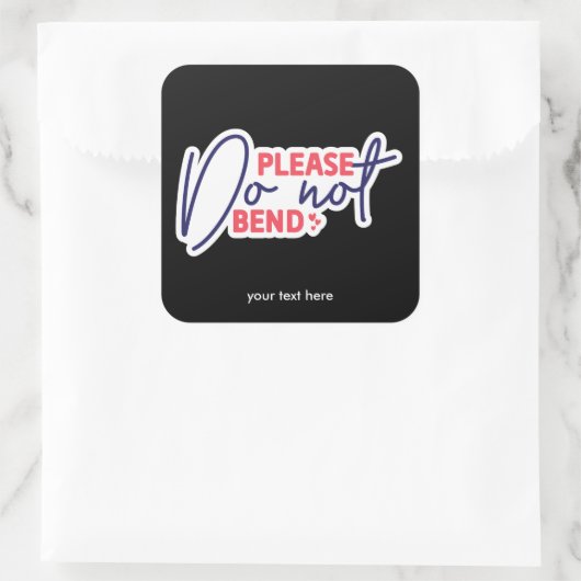 Buig alstublieft geen sticker (Tas)