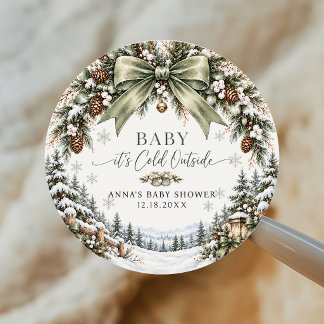 Buig Baby Het is koud buiten Baby Shower Sticker