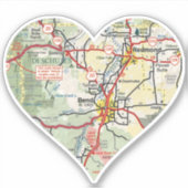 Buig en Redmond OR Kaart Sticker (Voorkant)