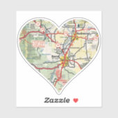 Buig en Redmond OR Kaart Sticker (Vel)