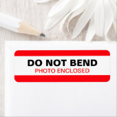 Buig het waarschuwingsetiket niet rood etiket (Insitu)