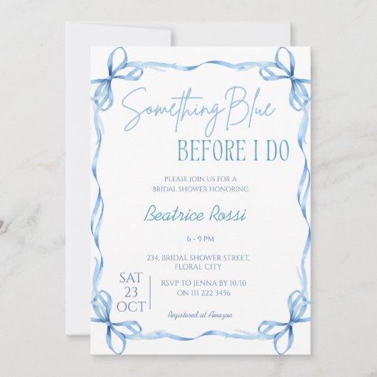 Buig iets blauw Squiggle Vrijgezellenfeest Kaart (Voorkant)