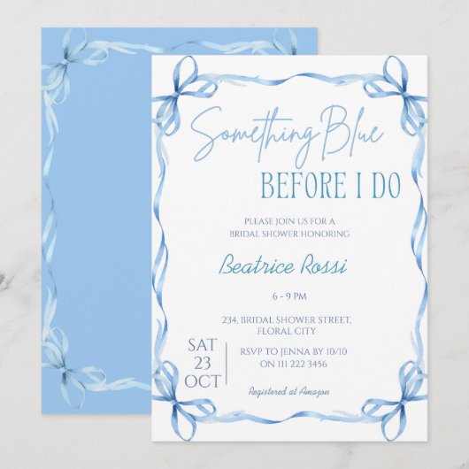 Buig iets blauw Squiggle Vrijgezellenfeest Kaart (Voorkant / Achterkant)