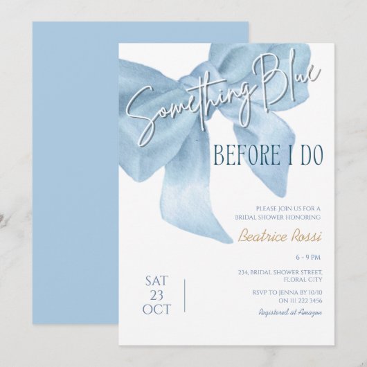 Buig iets blauw stoffig minimalistisch Vrijgezelle Kaart (Voorkant / Achterkant)