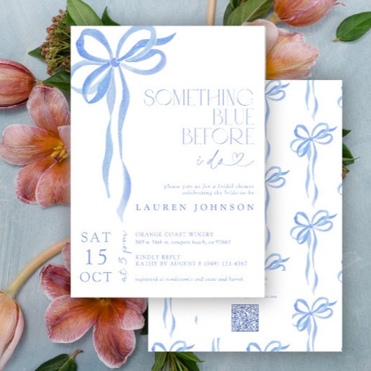 Buig iets blauw voordat ik QR-Vrijgezellenfeest do Kaart