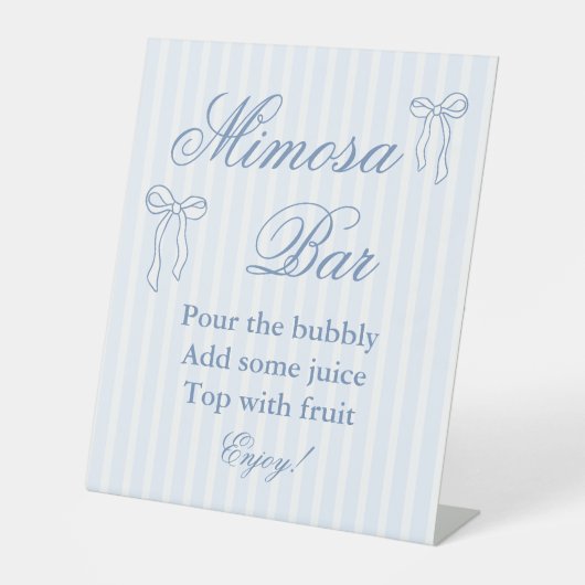 Buig iets blauw Vrijgezellenfeest Mimosa Bar Reclamebord Met Voetstuk (Voorkant)