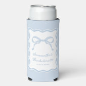 Buig iets blauw vrijgezellenfeest seltzer blikjeskoeler (Seltzer Voorkant)