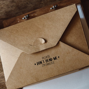 Buig me alsjeblieft niet, ik ben fragiel, verpakki rubberstempel