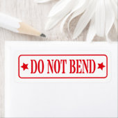 Buig niet rood eenvoudig ingelijst etiket (Insitu)