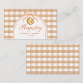 Buig onze kleine Cutie Pie Registry Kaart Gingham (Voorkant / Achterkant)