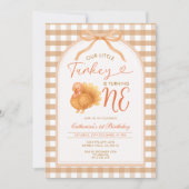 Buig onze kleine kalkoen wordt één 1e verjaardag kaart (Voorkant)