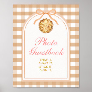 Buig onze kleine schattige taart fotoboek gingham  poster